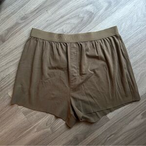 Calvin Klein | CK Black Lounge Sleep Shorts in Olive Brown (Small)
